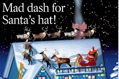 Mad dash for Santa's hat!